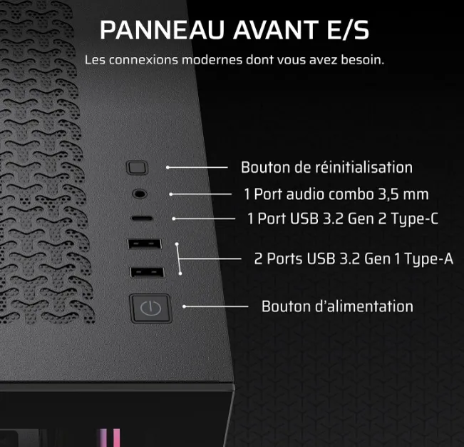 Façade avant, Corsair 3500X RS-R ARGB